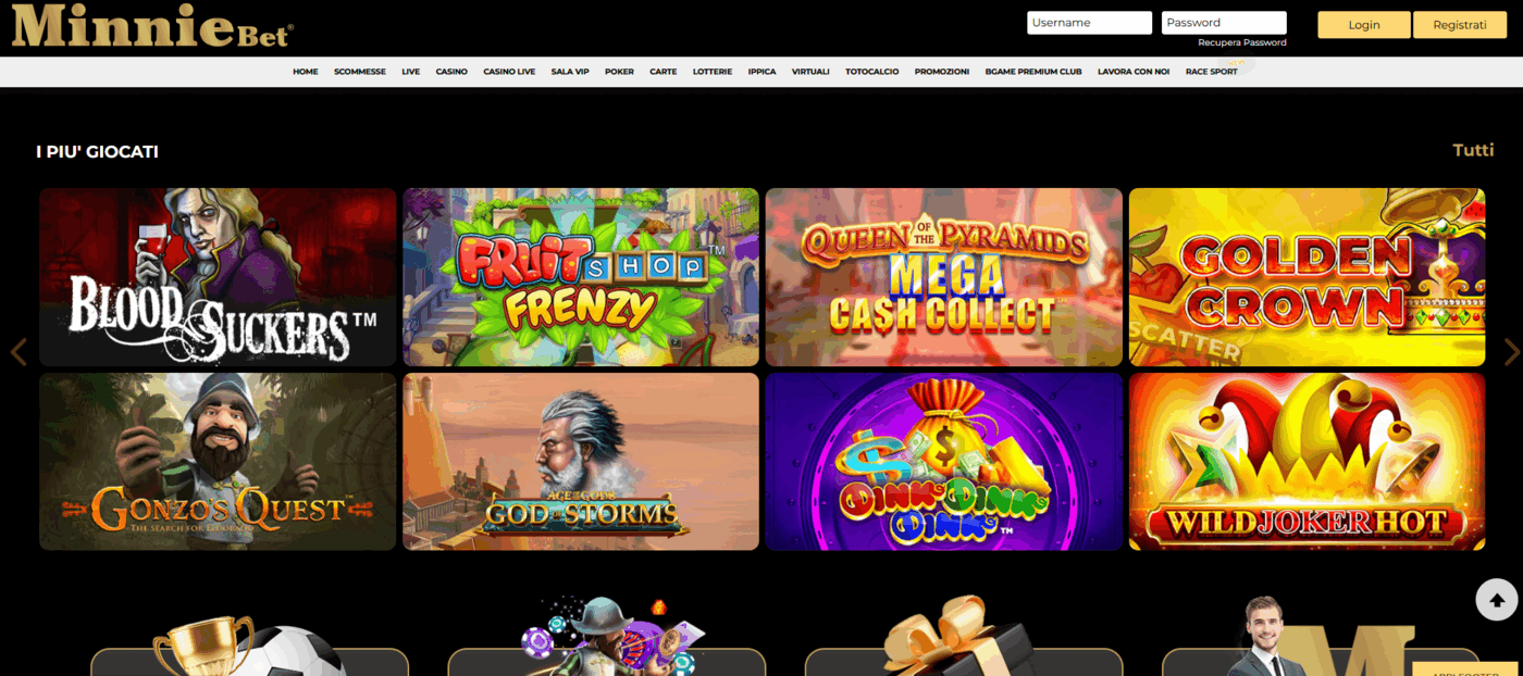 MinnieBet Slot e promozioni